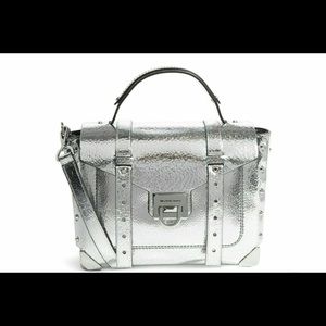 Michael Kors Silver Crackled Manhattan purse